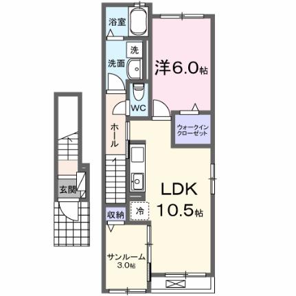 アーバンヒルズI 203 ｜ 愛媛県松山市堀江町（賃貸アパート1LDK・2階・48.91㎡） その2