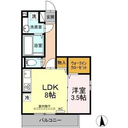 カンパーナ勝山  ｜ 愛媛県松山市勝山町２丁目（賃貸アパート1LDK・2階・35.35㎡） その2