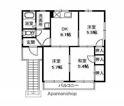 フレグランス坂本 ｜愛媛県松山市小坂４丁目(賃貸アパート3DK・2階・49.10㎡)の写真 その2