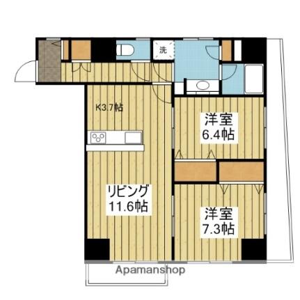 グランディアレジデンス千舟 ｜愛媛県松山市千舟町１丁目(賃貸マンション2LDK・5階・75.80㎡)の写真 その2