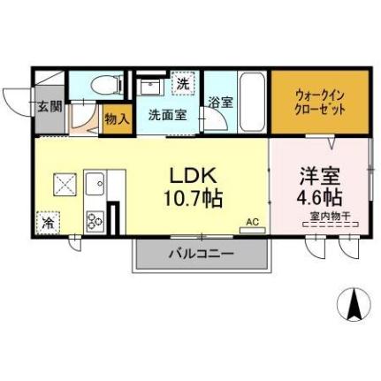 セントラル南江戸 ｜愛媛県松山市南江戸５丁目(賃貸アパート1LDK・1階・41.75㎡)の写真 その2