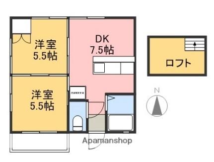 エトワール山本 203 ｜ 高知県高知市北本町３丁目（賃貸アパート2DK・2階・35.00㎡） その2