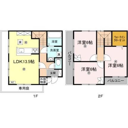 ロイヤルスクエア季永林 105 ｜ 高知県高知市高須２丁目（賃貸テラスハウス3LDK・1階・77.00㎡） その2