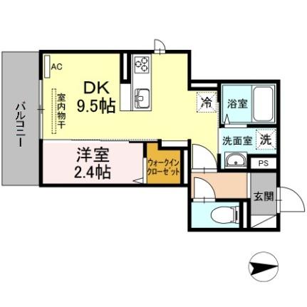 フェリオ箱崎駅前 203｜福岡県福岡市東区筥松２丁目(賃貸アパート1DK・2階・31.56㎡)の写真 その2