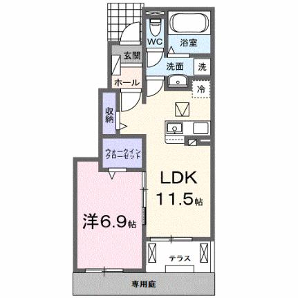 エクシード・ヴィラ津屋崎II 102｜福岡県福津市津屋崎７丁目(賃貸アパート1LDK・1階・44.20㎡)の写真 その2