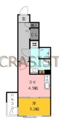 福岡市地下鉄七隈線 桜坂駅 徒歩10分の賃貸マンション 4階1DKの間取り