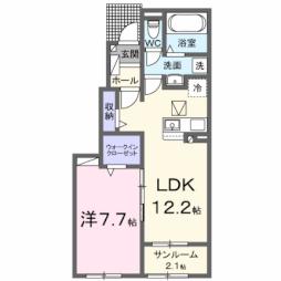 カーサ・フォレスタ　Ｃ 1階1LDKの間取り