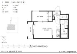 JR鹿児島本線 春日駅 徒歩4分の賃貸アパート 3階1LDKの間取り