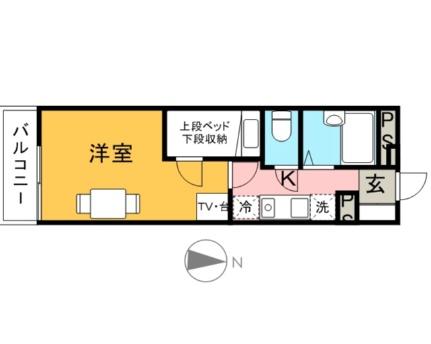 レオパレスＳＫＹＷＩＮＧＳ箱崎 203｜福岡県福岡市東区筥松３丁目(賃貸マンション1K・2階・19.87㎡)の写真 その2