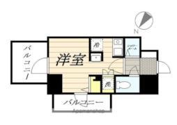 福岡市地下鉄七隈線 渡辺通駅 徒歩12分の賃貸マンション 5階ワンルームの間取り