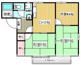 フレグランス香椎参道 202｜福岡県福岡市東区香椎２丁目(賃貸アパート3DK・2階・48.00㎡)の写真 その2