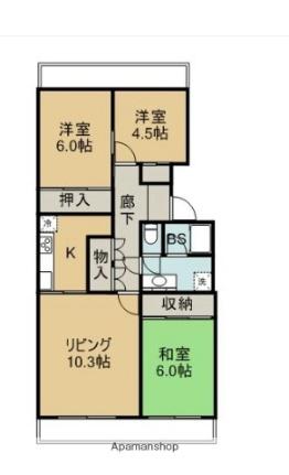 サルヴァトーレ津福 216｜福岡県久留米市津福今町(賃貸マンション3LDK・1階・77.53㎡)の写真 その2