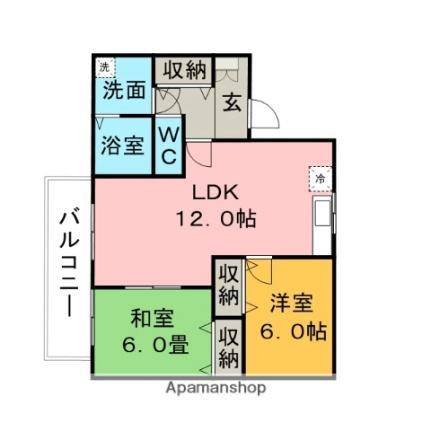 ネオポリス津福 206｜福岡県久留米市津福本町(賃貸アパート2LDK・2階・57.00㎡)の写真 その2