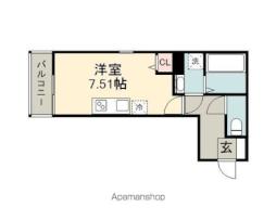 ＴＨＥ　ＮＯＢＬＥＳ　諏訪野町II 1階ワンルームの間取り