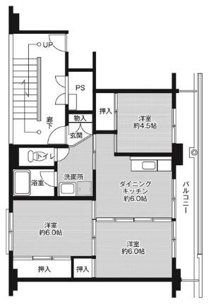 ビレッジハウスいなつき2号棟 0502｜福岡県嘉麻市鴨生(賃貸マンション3DK・5階・53.08㎡)の写真 その2