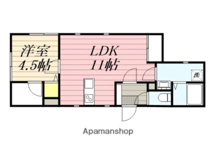 福岡県朝倉市甘木上二日町（賃貸アパート1LDK・3階・37.04㎡） その2