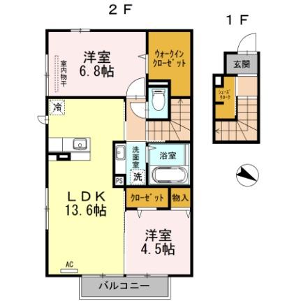 グレイス仁 ｜佐賀県鳥栖市古賀町(賃貸アパート2LDK・2階・63.63㎡)の写真 その2