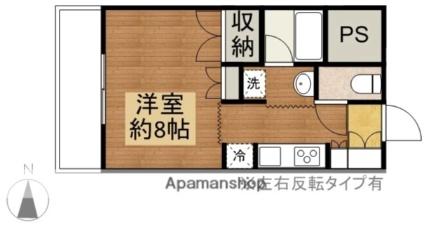 熊本県熊本市中央区黒髪４丁目（賃貸マンション1R・2階・24.40㎡） その2