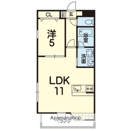 熊本県熊本市中央区世安２丁目(賃貸マンション1LDK・3階・41.03㎡)の写真 その2