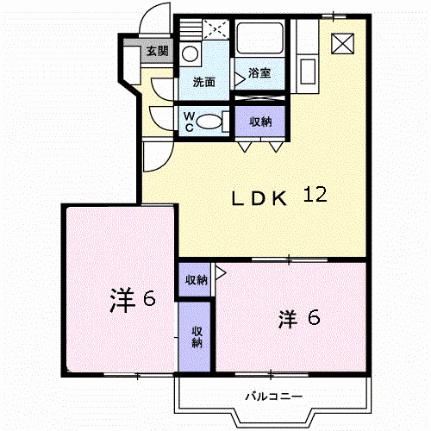 インペリアルＢ 102｜熊本県熊本市北区龍田弓削１丁目(賃貸アパート2LDK・1階・54.86㎡)の写真 その2