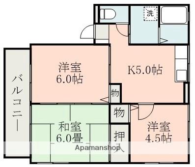 サンハイム ｜熊本県熊本市東区下南部３丁目(賃貸アパート3K・2階・49.56㎡)の写真 その2