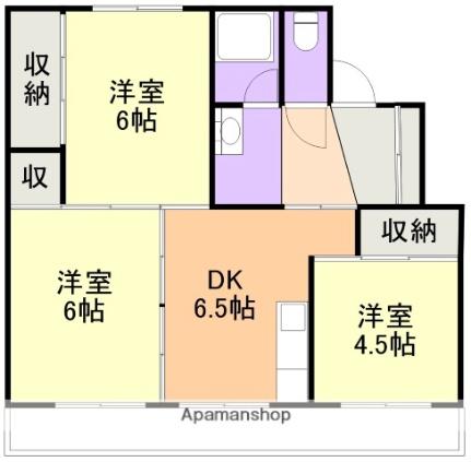 80Ｈｉｌｌｓ八代II 503｜熊本県八代市豊原下町(賃貸マンション3DK・5階・53.08㎡)の写真 その2