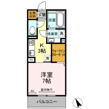モアボヌール 305｜熊本県八代市高下西町(賃貸アパート1K・3階・30.03㎡)の写真 その2
