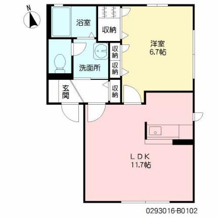 熊本県八代市葭牟田町(賃貸アパート1LDK・1階・42.72㎡)の写真 その2