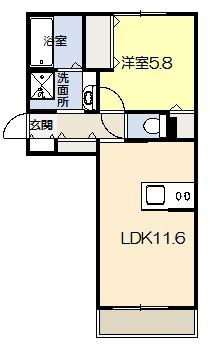 リーブリング 303｜熊本県八代市本町２丁目(賃貸アパート1LDK・3階・42.93㎡)の写真 その2