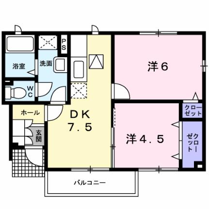 ラフィーネII 105｜熊本県八代市高下西町(賃貸アパート2DK・1階・41.98㎡)の写真 その2