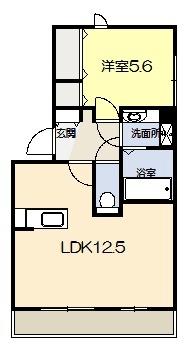 熊本県八代市新地町(賃貸アパート1LDK・3階・44.21㎡)の写真 その2