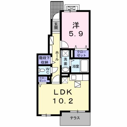 ラグランジュ 102｜熊本県八代市田中西町(賃貸アパート1LDK・1階・43.14㎡)の写真 その2