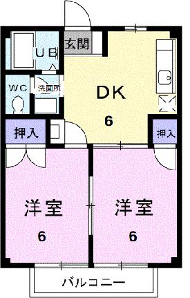 リバーサイド曲野Ｂ 101｜熊本県宇城市松橋町曲野(賃貸アパート2DK・1階・40.04㎡)の写真 その2