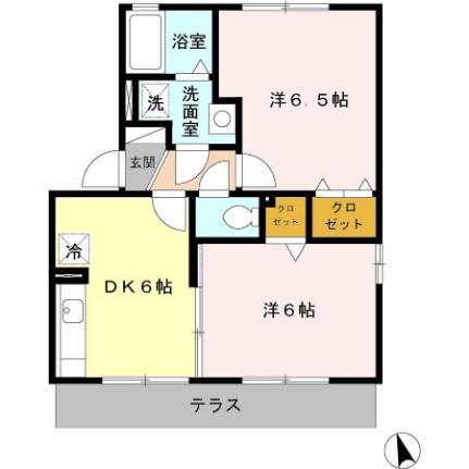 熊本県八代市横手新町(賃貸アパート2DK・1階・42.11㎡)の写真 その2