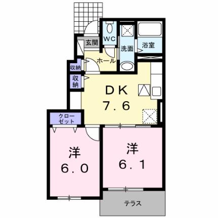 センチュリー・ワン 105｜熊本県八代市松崎町(賃貸アパート2DK・1階・45.89㎡)の写真 その2