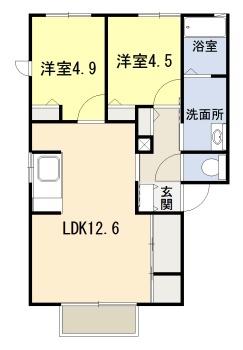 熊本県八代市麦島西町(賃貸アパート2LDK・2階・53.28㎡)の写真 その2