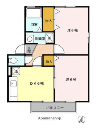 ヴィラ豊府 101｜大分県大分市南太平寺４丁目(賃貸アパート2DK・1階・42.11㎡)の写真 その2