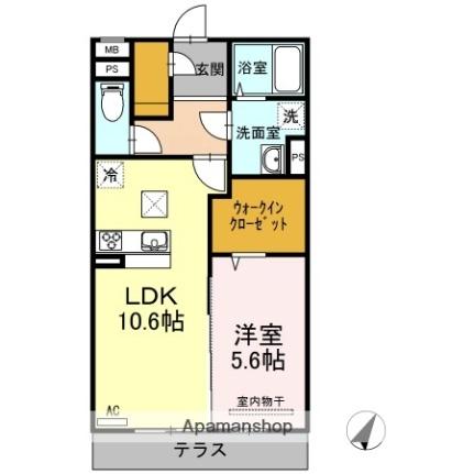 プレセランス牧 105｜大分県大分市牧１丁目(賃貸アパート1LDK・1階・45.84㎡)の写真 その2