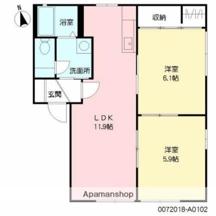 宮崎県宮崎市曽師町（賃貸アパート2LDK・1階・50.07㎡） その2