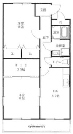 宮崎県宮崎市大字本郷北方(賃貸マンション2DK・1階・64.78㎡)の写真 その2