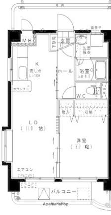 フレスコ和 205｜宮崎県宮崎市大橋３丁目(賃貸マンション1LDK・2階・41.34㎡)の写真 その2