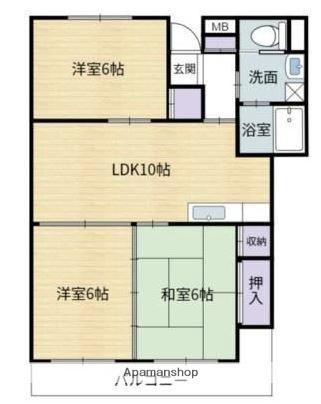 いとまんマンション 303 ｜ 宮崎県宮崎市神宮東３丁目（賃貸マンション3LDK・3階・61.50㎡） その2