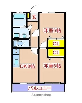 鹿児島県霧島市隼人町真孝(賃貸アパート2DK・2階・48.00㎡)の写真 その2