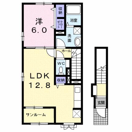 アクアミュー 201｜鹿児島県姶良市西餅田(賃貸アパート1LDK・2階・52.82㎡)の写真 その2